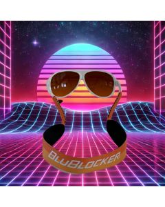 Blublocker Sunglass Strap orange med hvit tekst